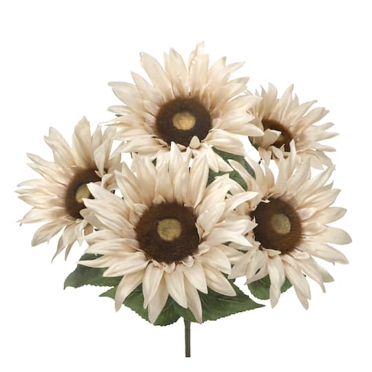 19" Cream Sunflower Bush by Ashland®